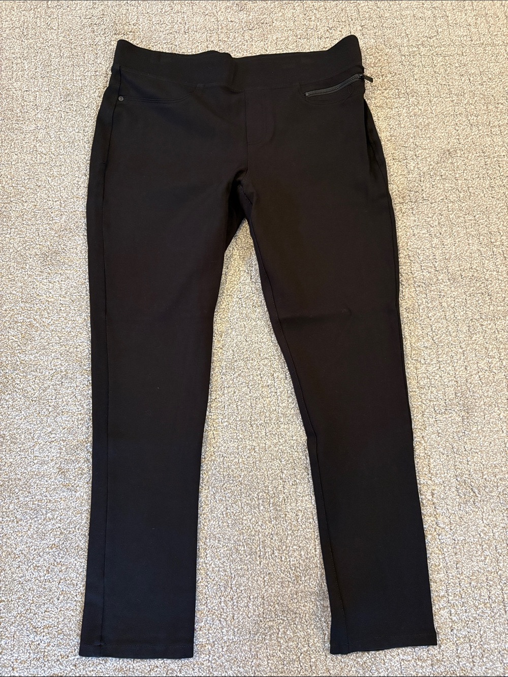 DKNY Women’s Black Stretch Zip-Pocket Pants